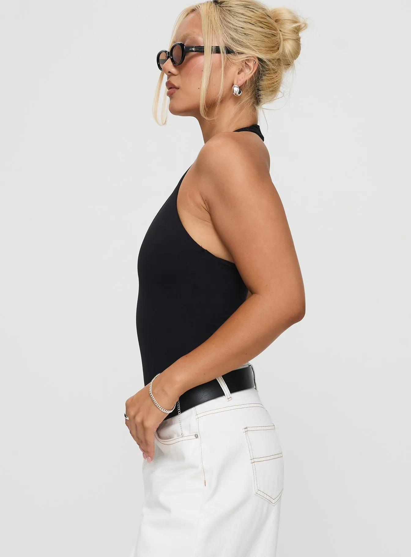 Someone New Halter Bodysuit Black sold by Princess Polly product image thumbnail 4