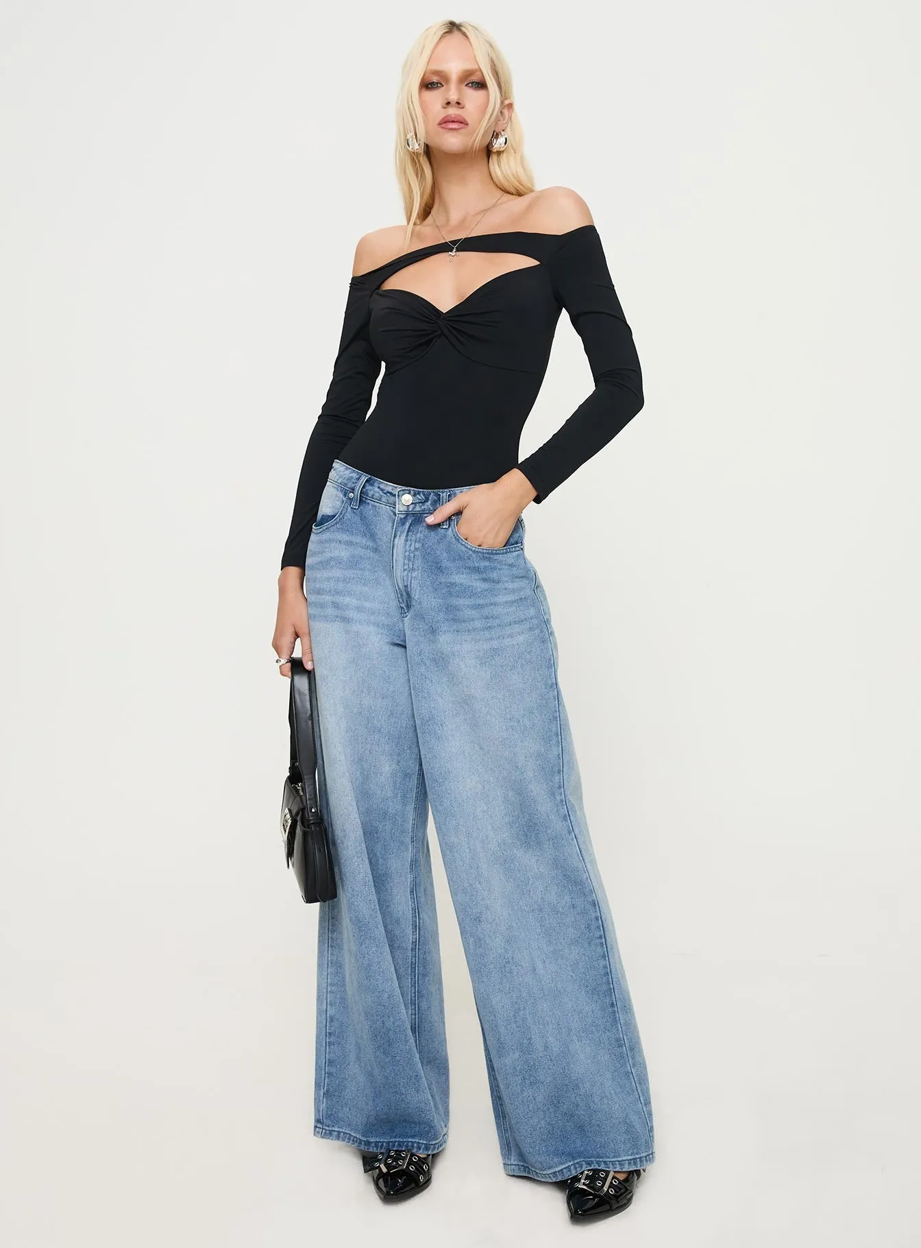 Bleue Long Sleeve Bodysuit Black sold by Princess Polly product image thumbnail 2