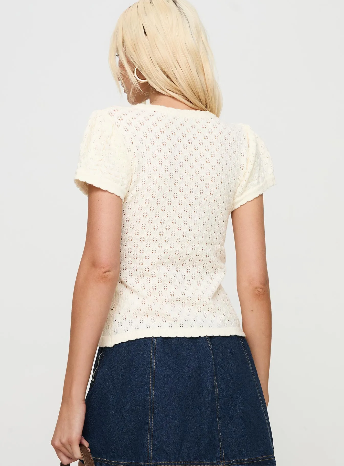 Mari Knit Top Cream sold by Princess Polly product image thumbnail 5