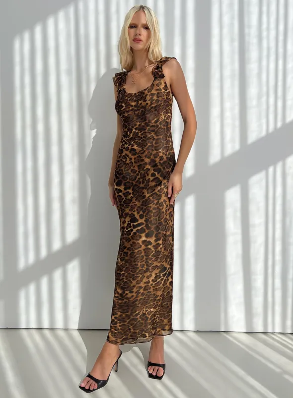 Channelle Maxi Dress Leopard sold by Princess Polly