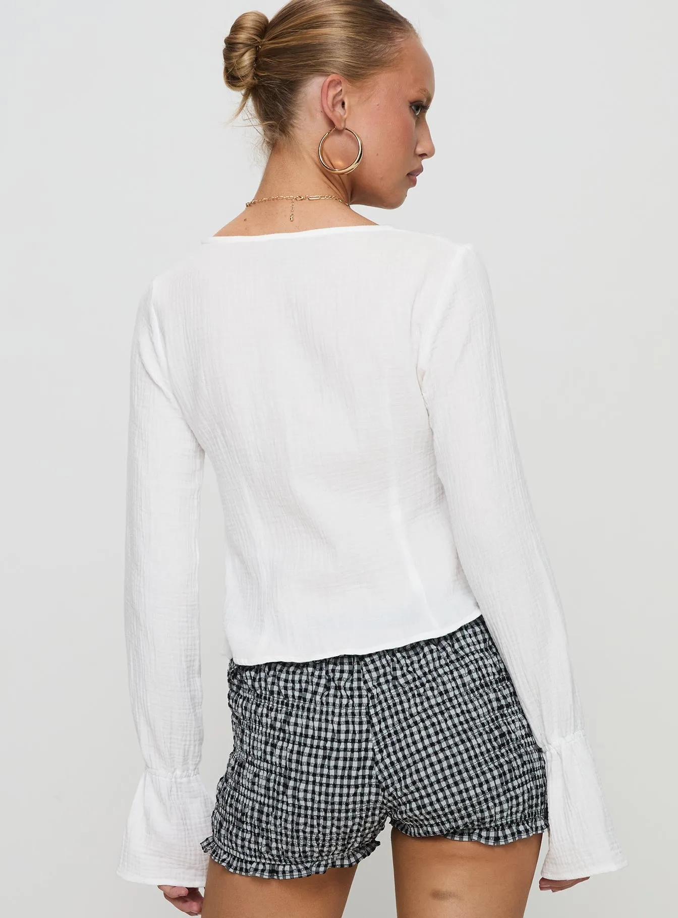 Bonheur Ruffle Long Sleeve Top White sold by Princess Polly product image thumbnail 5