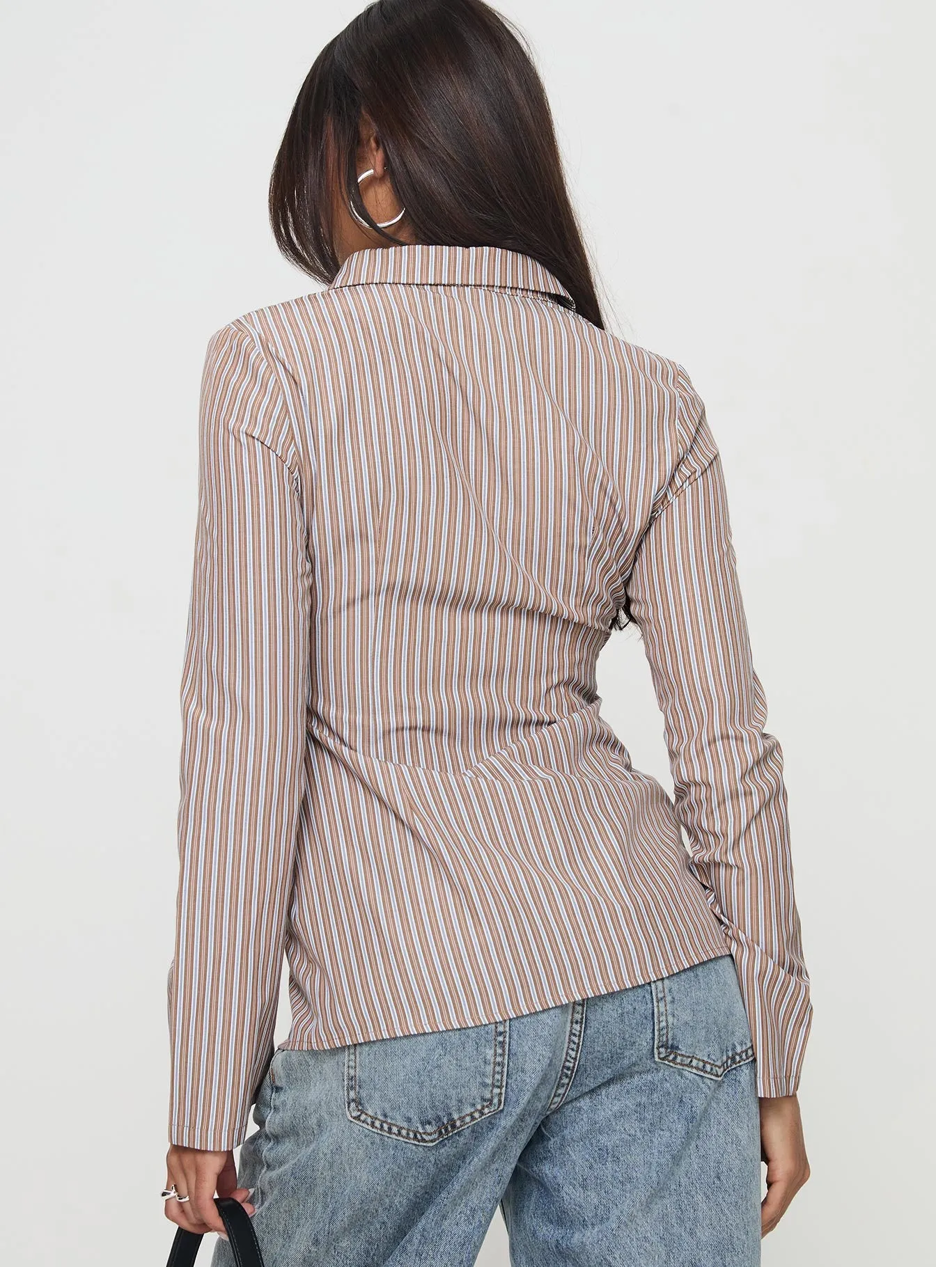 Run The World Top Brown Stripe sold by Princess Polly product image thumbnail 4