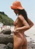 Nevaeh Bikini Bottoms Rust / Pink sold by Princess Polly