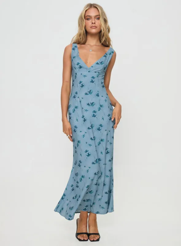 Donnelly Maxi Dress Blue sold by Princess Polly