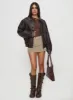 Jaxton Faux Leather Jacket Brown sold by Princess Polly