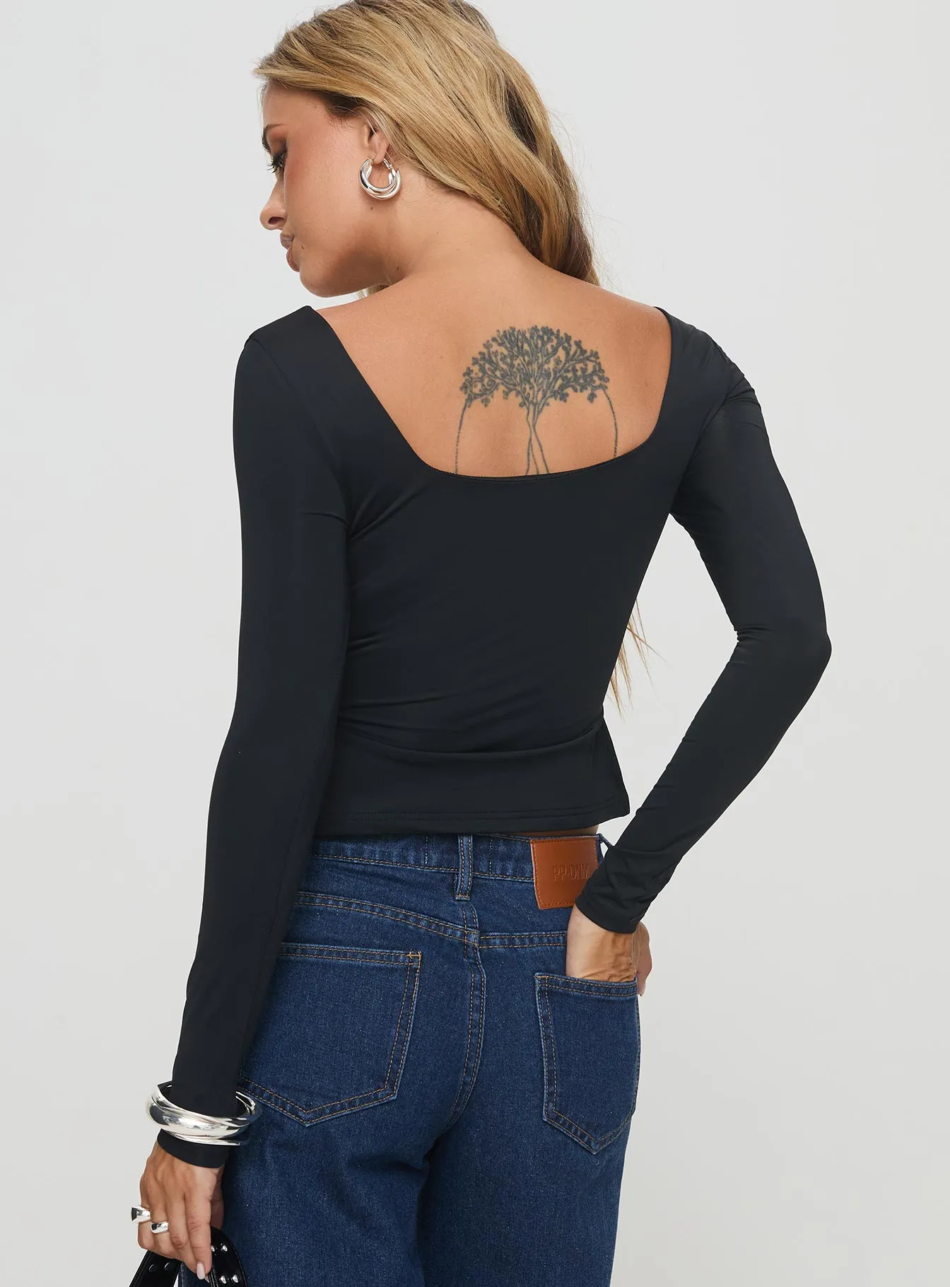Rehna Long Sleeve Top Black sold by Princess Polly product image thumbnail 5