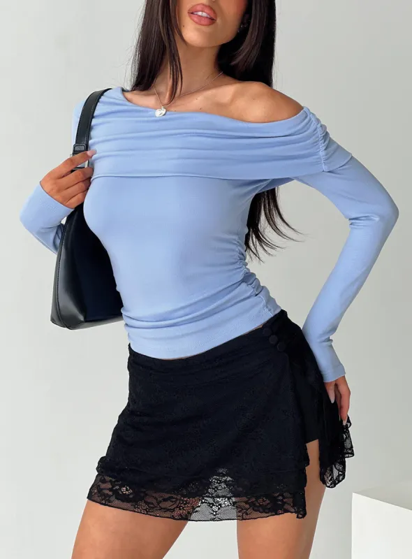 Woolton Long Sleeve Top Blue sold by Princess Polly
