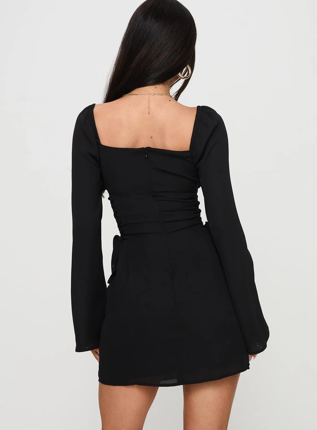 Eternal Flame Long Sleeve Mini Dress Black sold by Princess Polly product image thumbnail 5