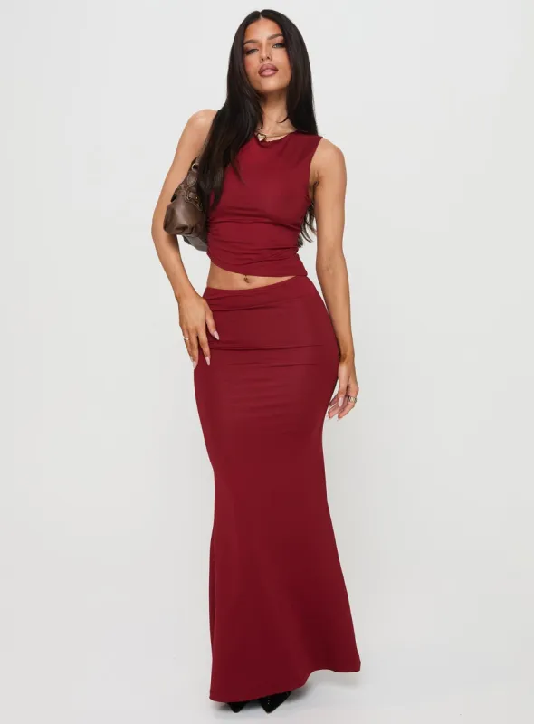 Lungo Set Burgundy sold by Princess Polly