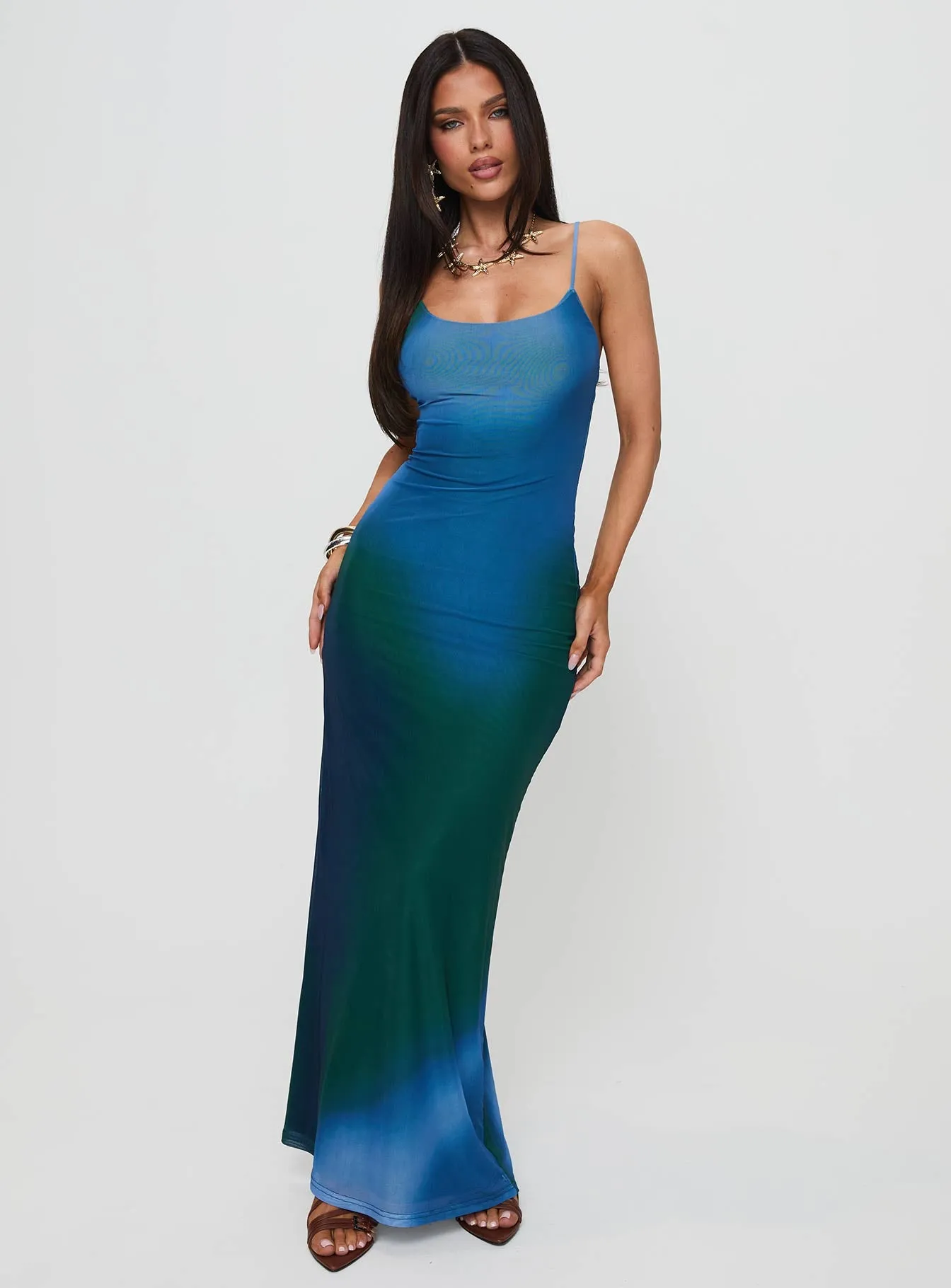 Amoret Maxi Dress Blue / Green sold by Princess Polly product image thumbnail 2