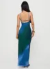 Amoret Maxi Dress Blue / Green sold by Princess Polly