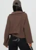 Hertford Zip Through Knit Sweater Brown sold by Princess Polly