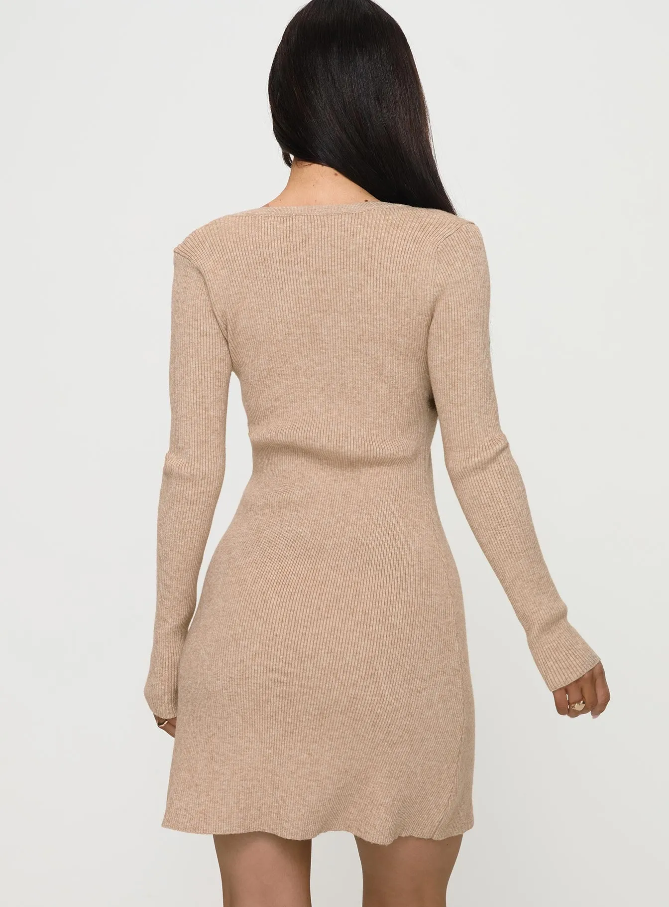 Halycon Knit Mini Dress Oatmeal sold by Princess Polly product image thumbnail 5