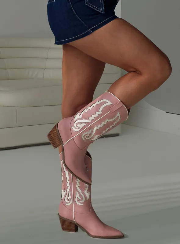 Billini Norva Boots Pink / Ivory sold by Princess Polly