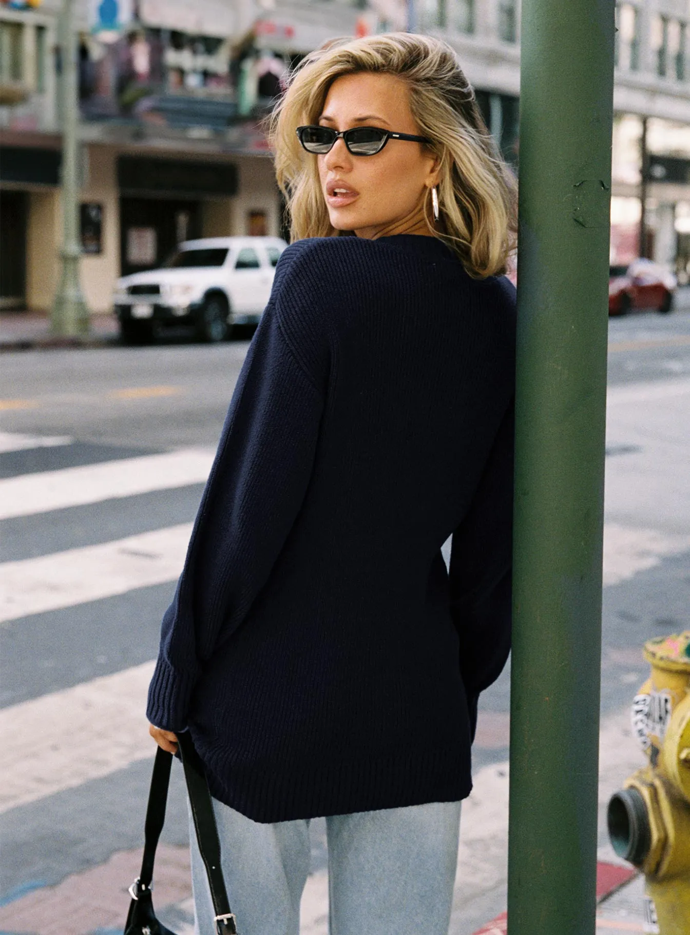 Amsterdam Sweater Navy sold by Princess Polly product image thumbnail 4