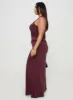 Ultraviolet One Shoulder Lace Maxi Dress Wine Curve sold by Princess Polly