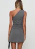 Wazabi One Shoulder Mini Dress Slate Grey sold by Princess Polly