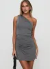 Wazabi One Shoulder Mini Dress Slate Grey sold by Princess Polly