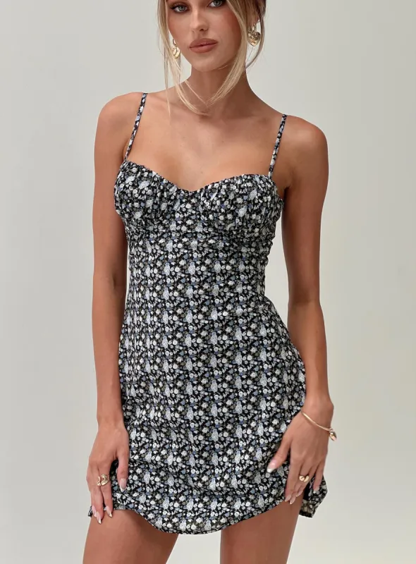 Draven Mini Dress Black Multi sold by Princess Polly