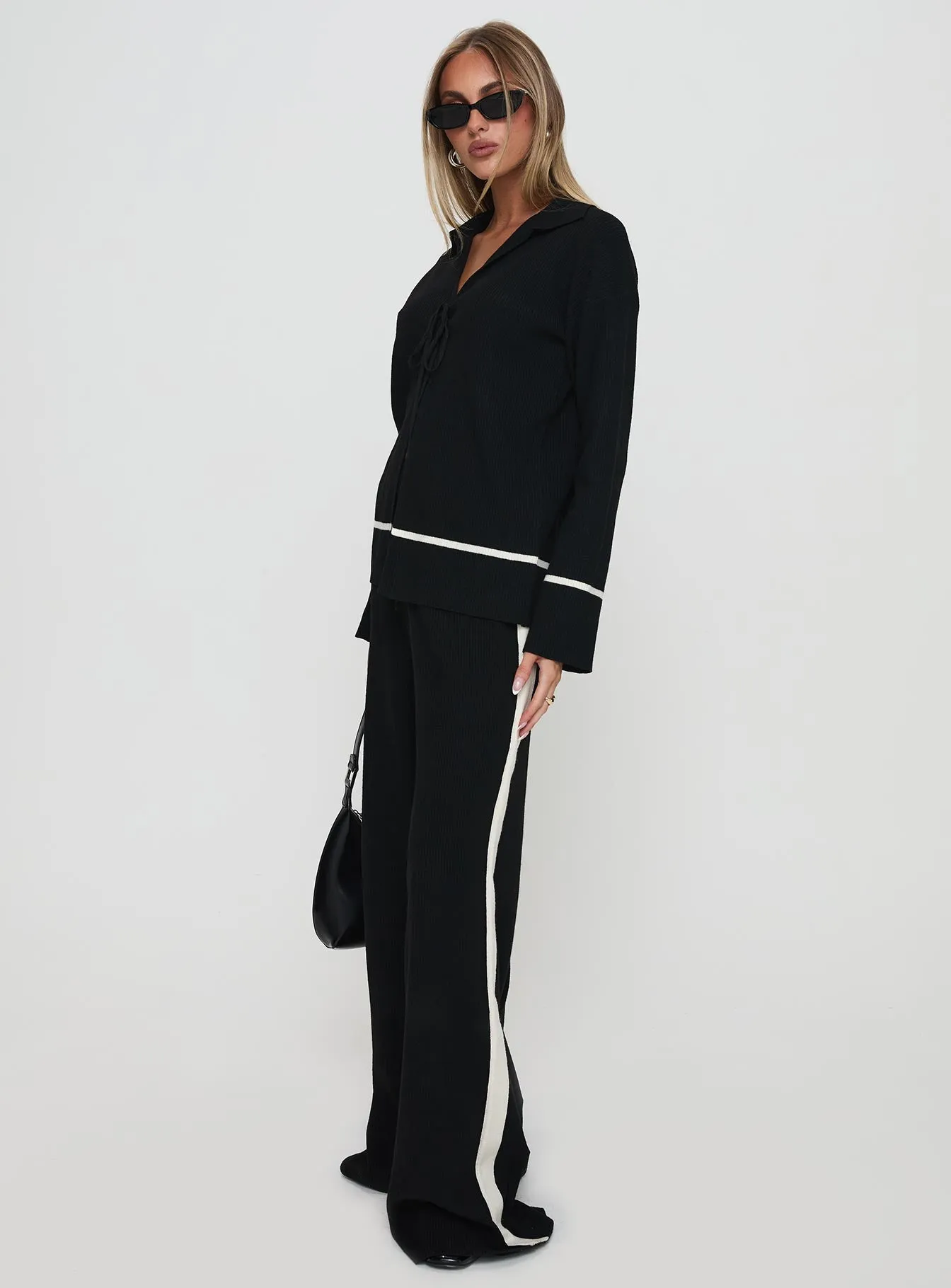 Kester Tie Front Knit Set Black sold by Princess Polly product image thumbnail 4
