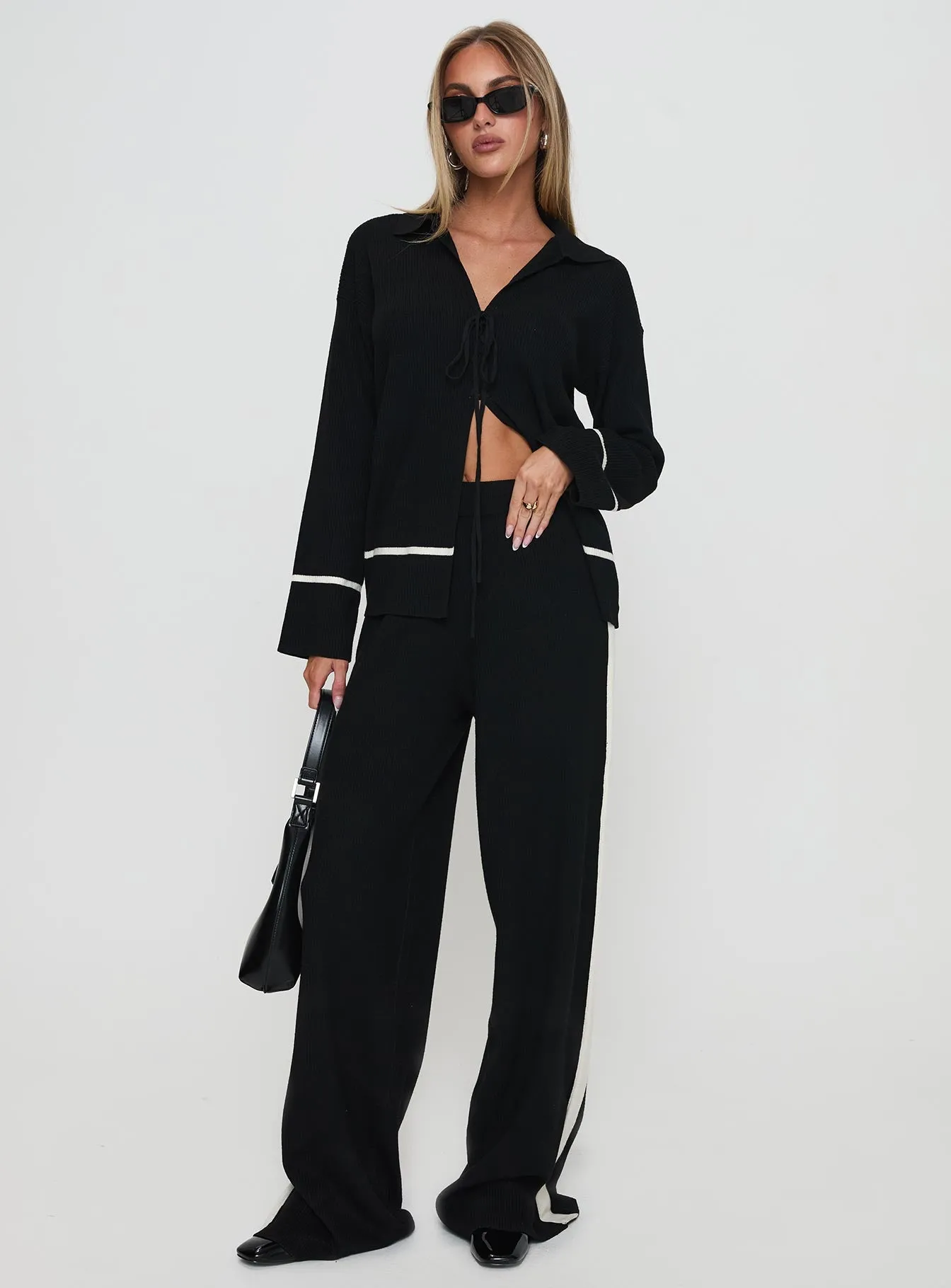 Kester Tie Front Knit Set Black sold by Princess Polly product image thumbnail 3