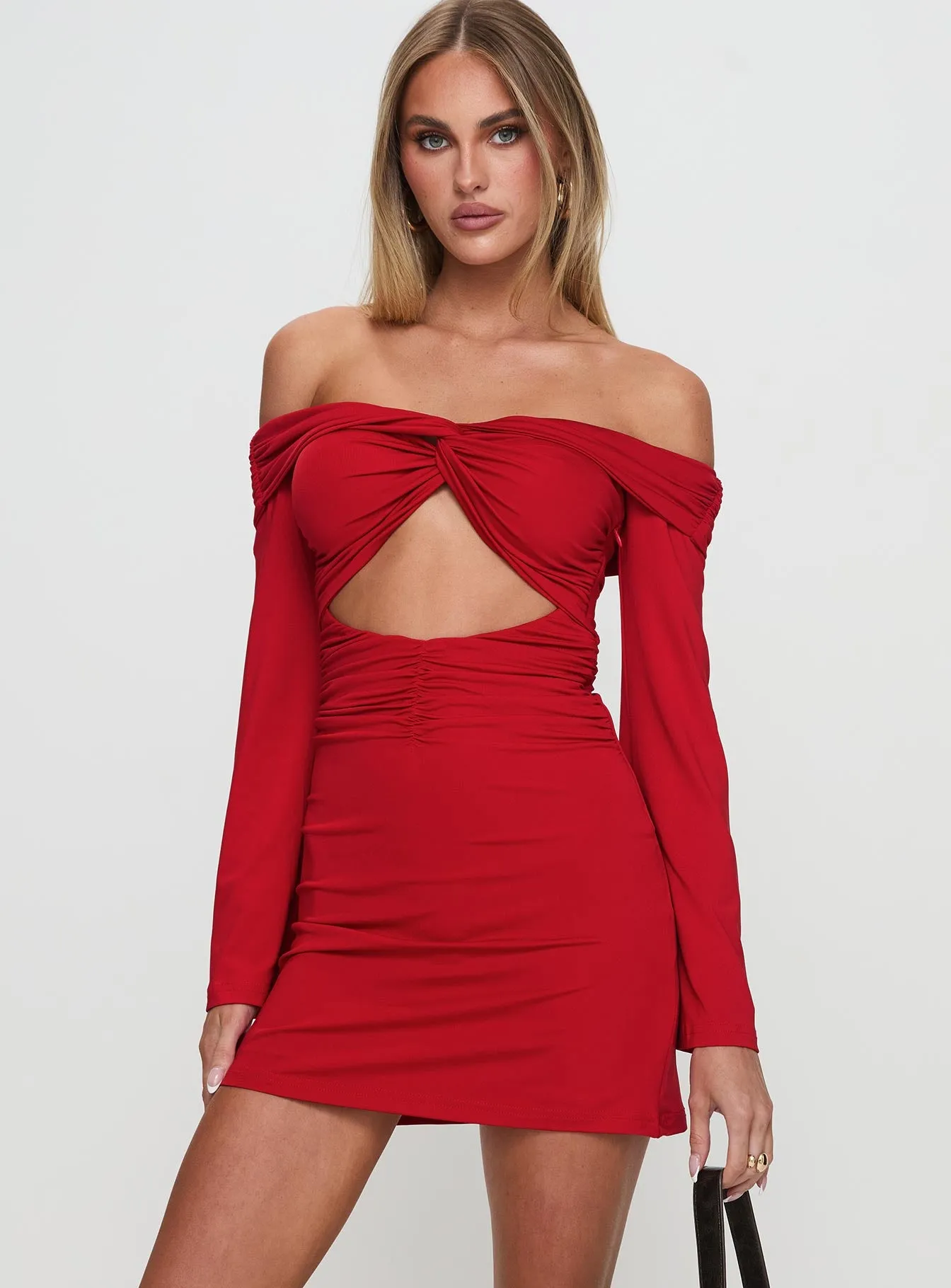 Vistoria Long Sleeve Mini Dress Red sold by Princess Polly product image thumbnail 2