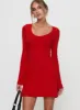 Best Interest Long Sleeve Mini Dress Red sold by Princess Polly