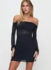 Blueprint Mesh Long Sleeve Mini Dress Navy sold by Princess Polly