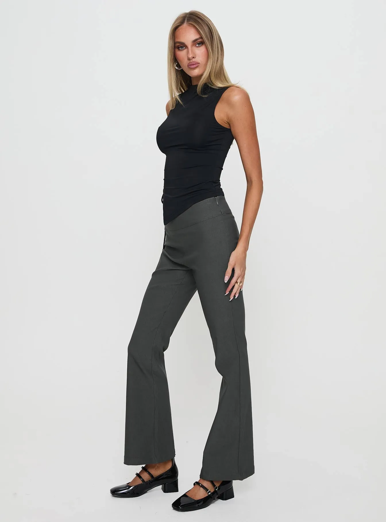 Everyday Flared Pants Slate Grey sold by Princess Polly product image thumbnail 4