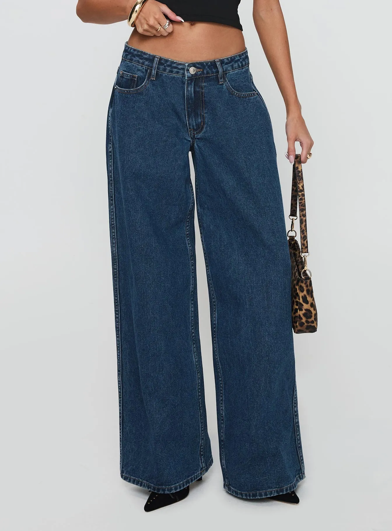 Ramos Low Rise Denim Jeans Dark Blue Wash sold by Princess Polly product image thumbnail 2