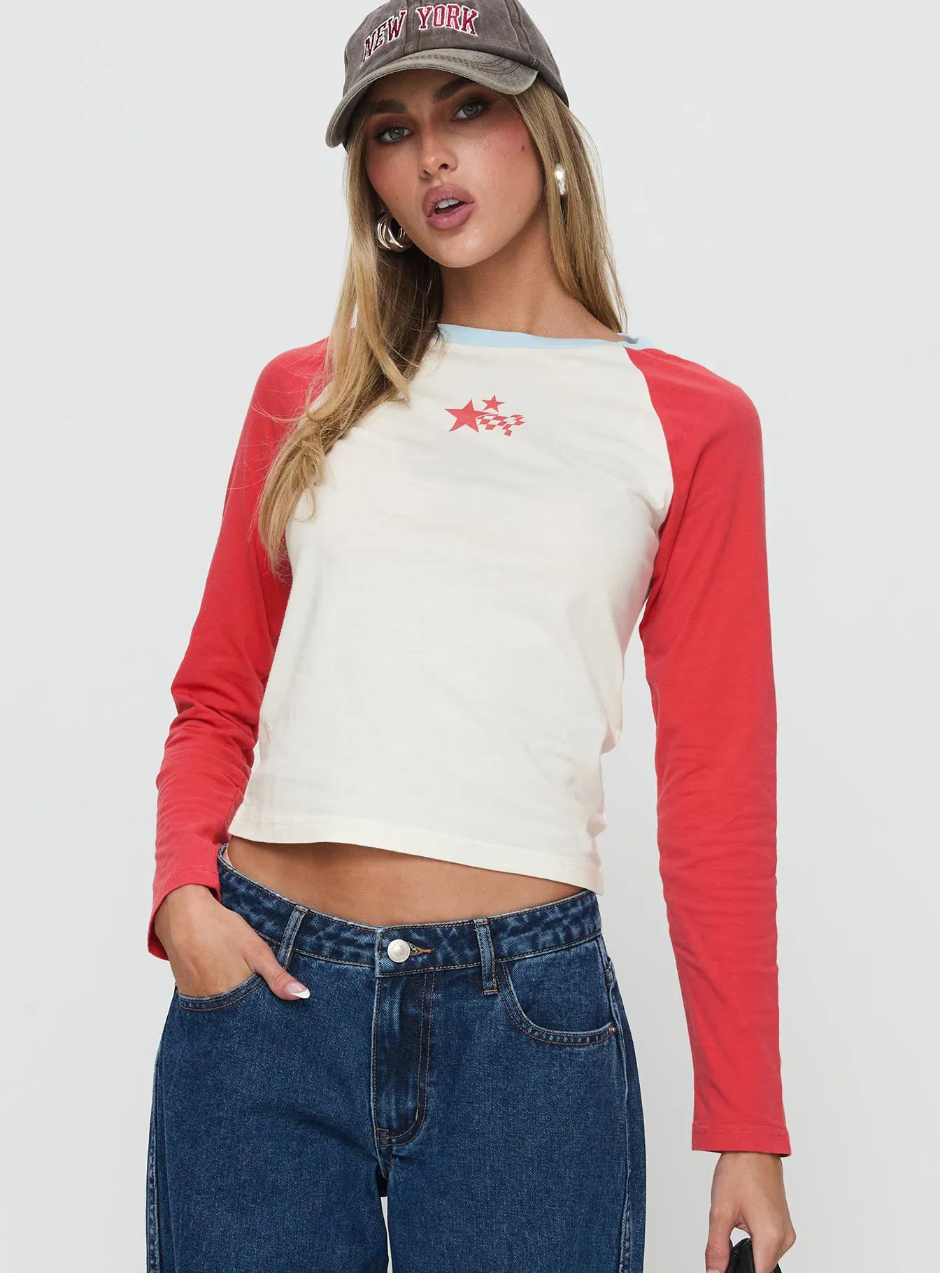 Racing Star Long Sleeve Top Red sold by Princess Polly product image thumbnail 2