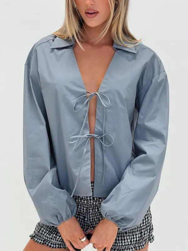 Rinon Long Sleeve Top Steel sold by Princess Polly