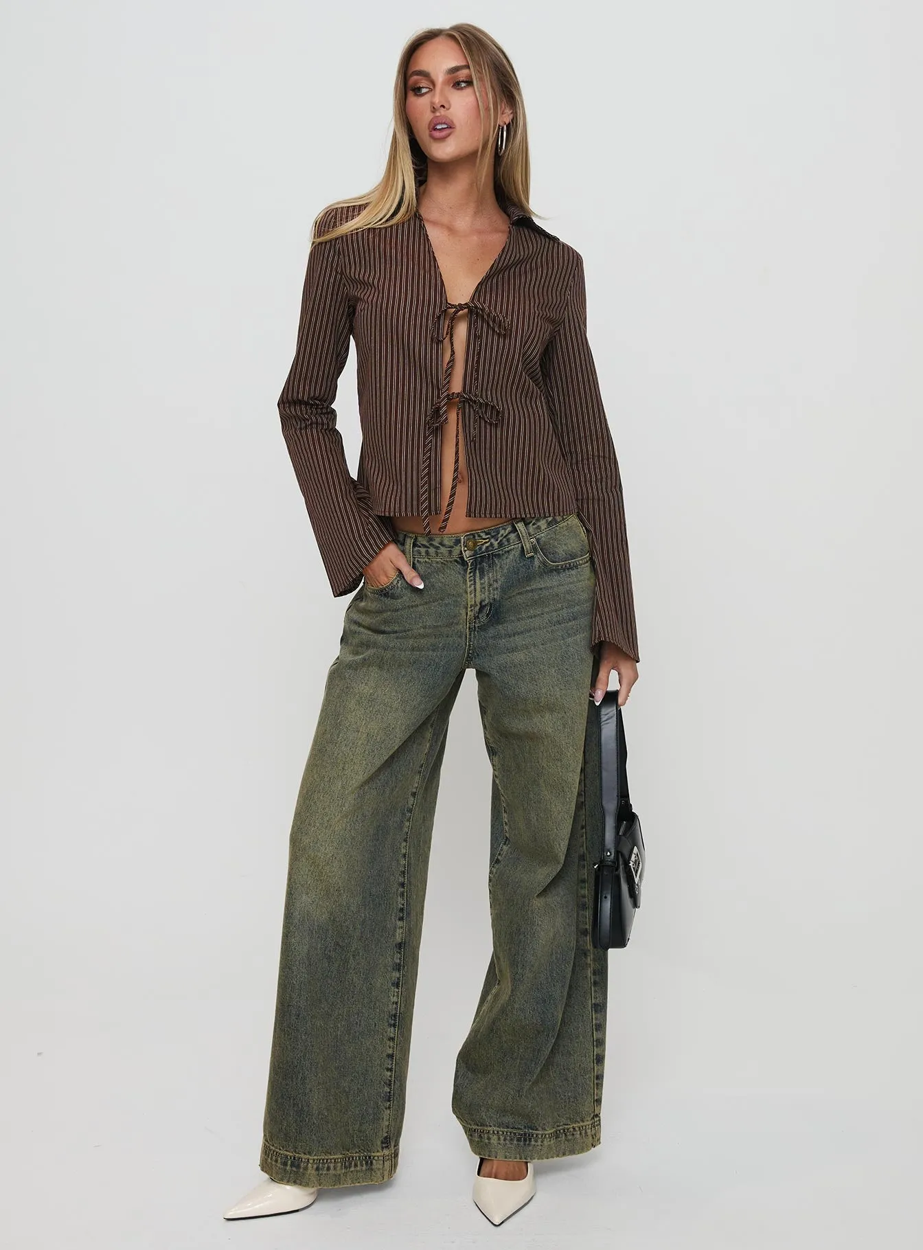 Rozetti Long Sleeve Top Brown Stripe sold by Princess Polly product image thumbnail 3