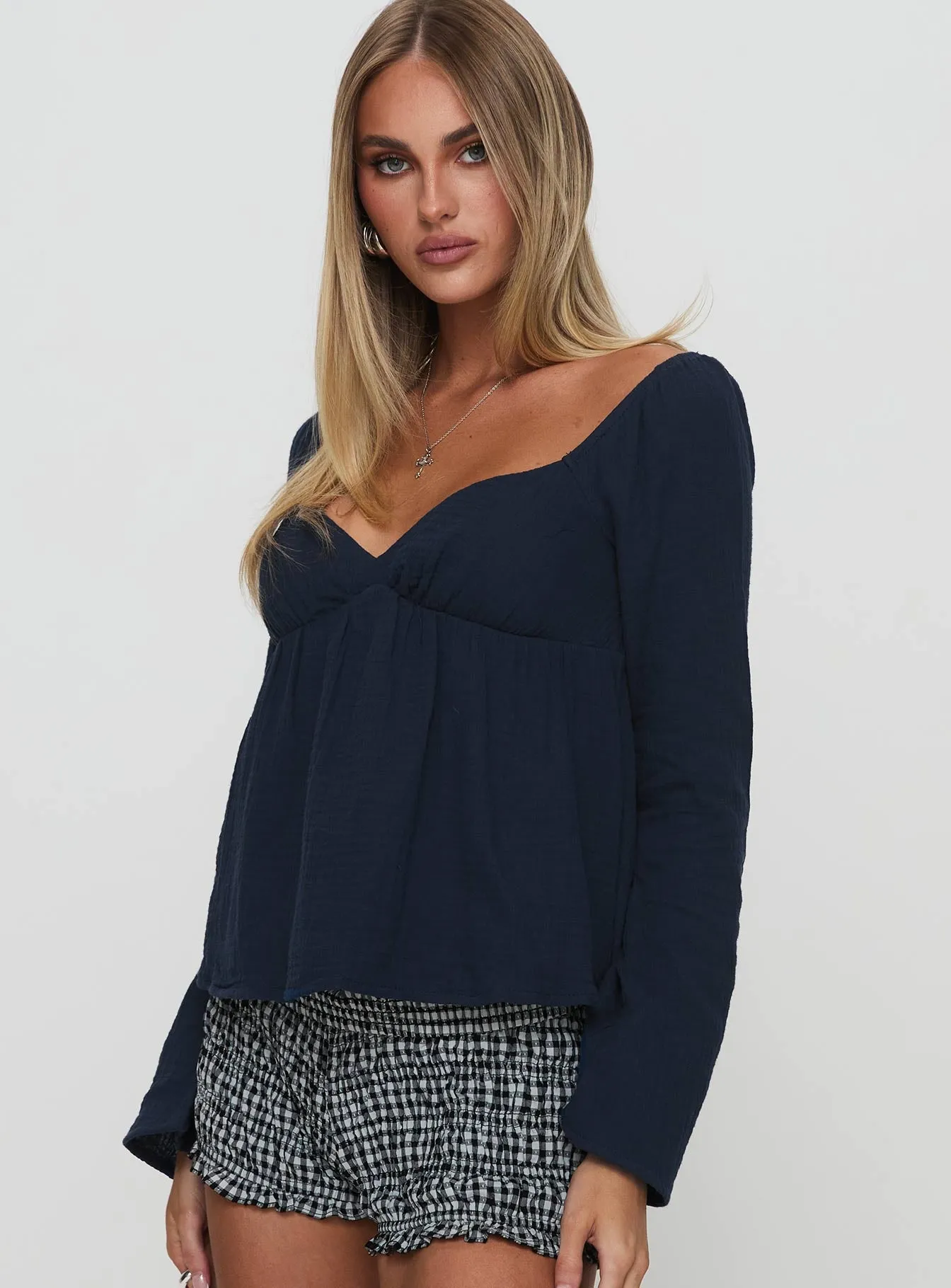 Khalea Long Sleeve Top Navy sold by Princess Polly product image thumbnail 3