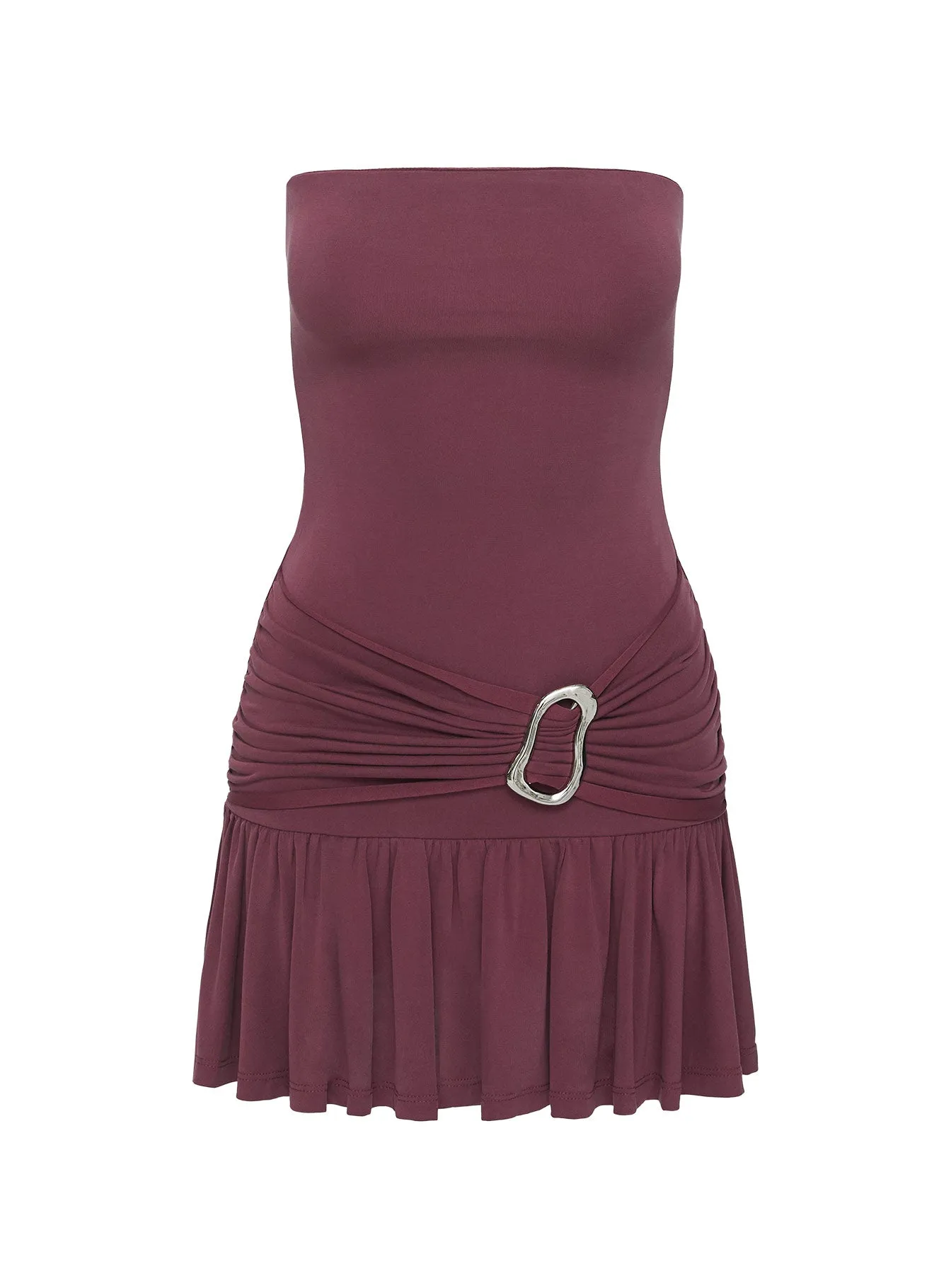 Love Lingers Strapless Mini Dress Burgundy sold by Princess Polly product image thumbnail 5