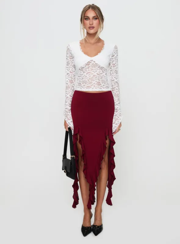 Honeymoon Lace Top White sold by Princess Polly