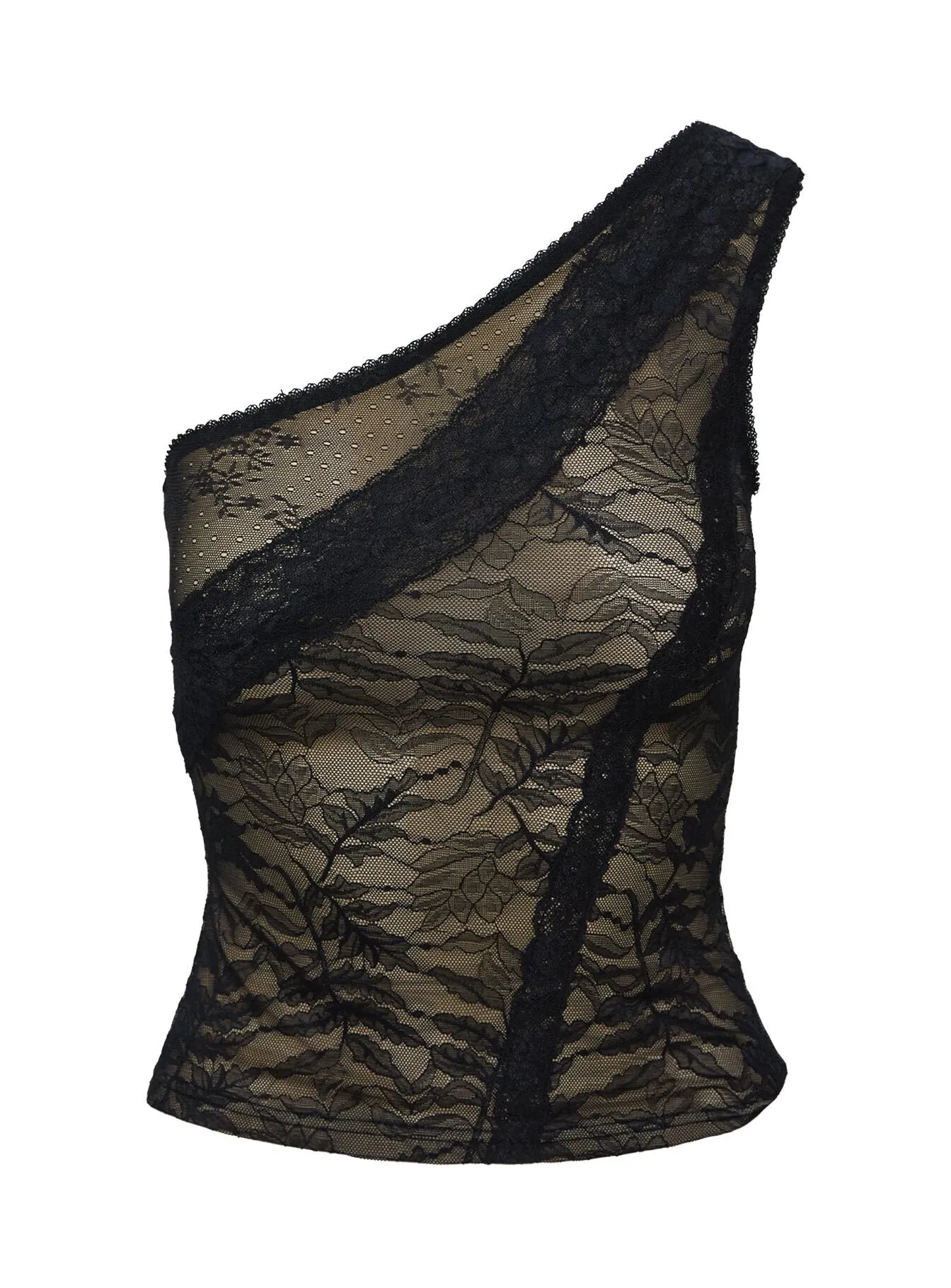 Bourgeois One Shoulder Lace Top Black sold by Princess Polly product image thumbnail 5