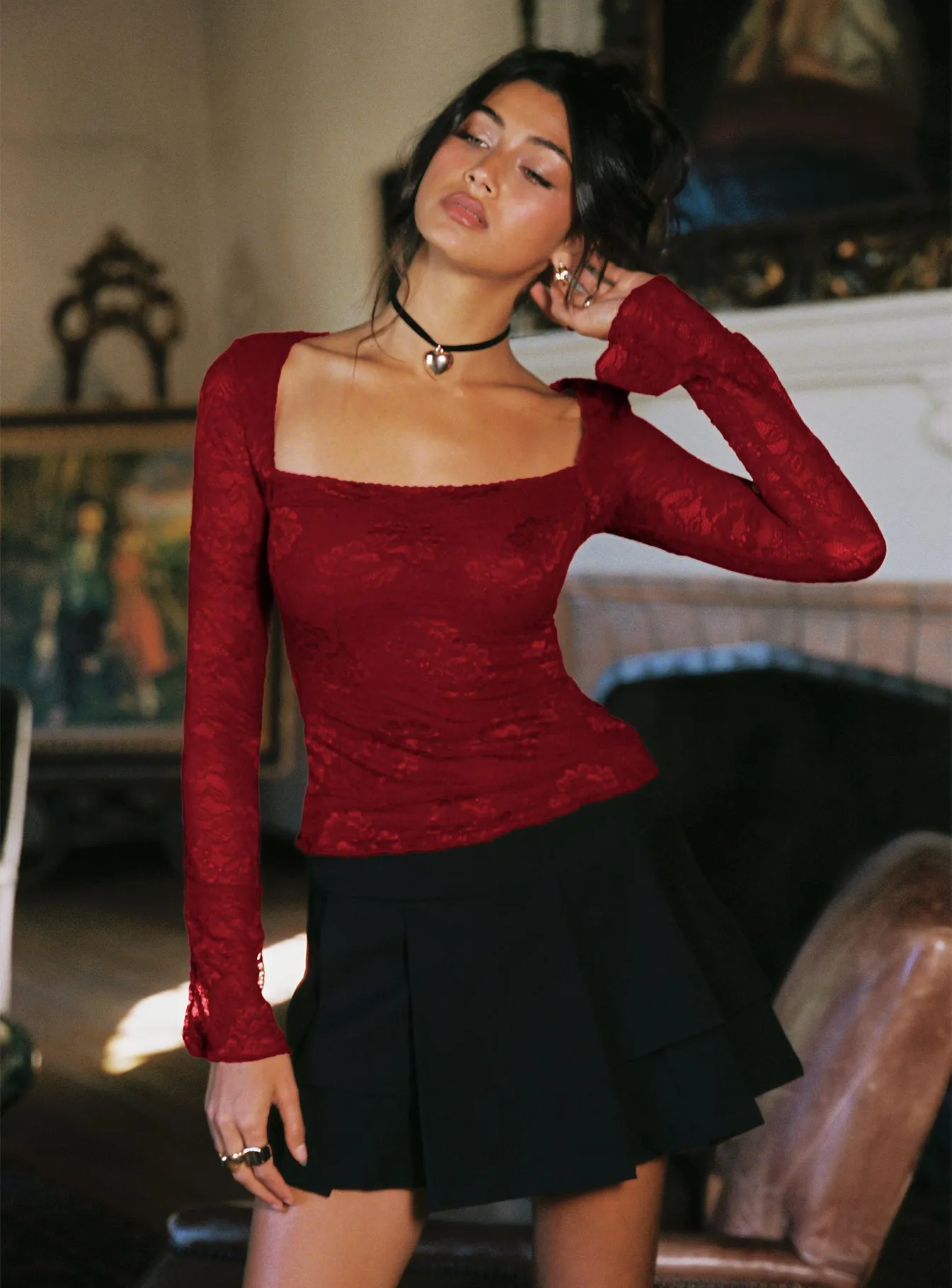 Love Lessons Long Sleeve Top Red sold by Princess Polly product image thumbnail 3