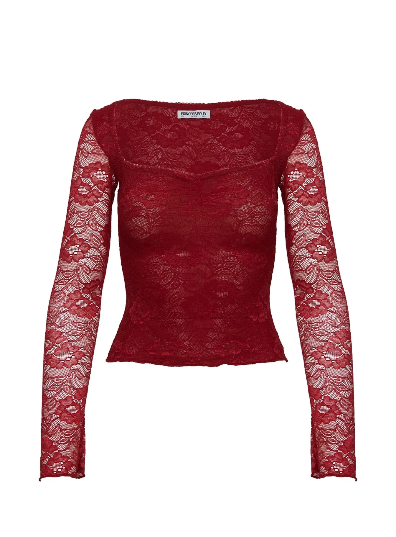 Love Lessons Long Sleeve Top Red sold by Princess Polly product image thumbnail 5