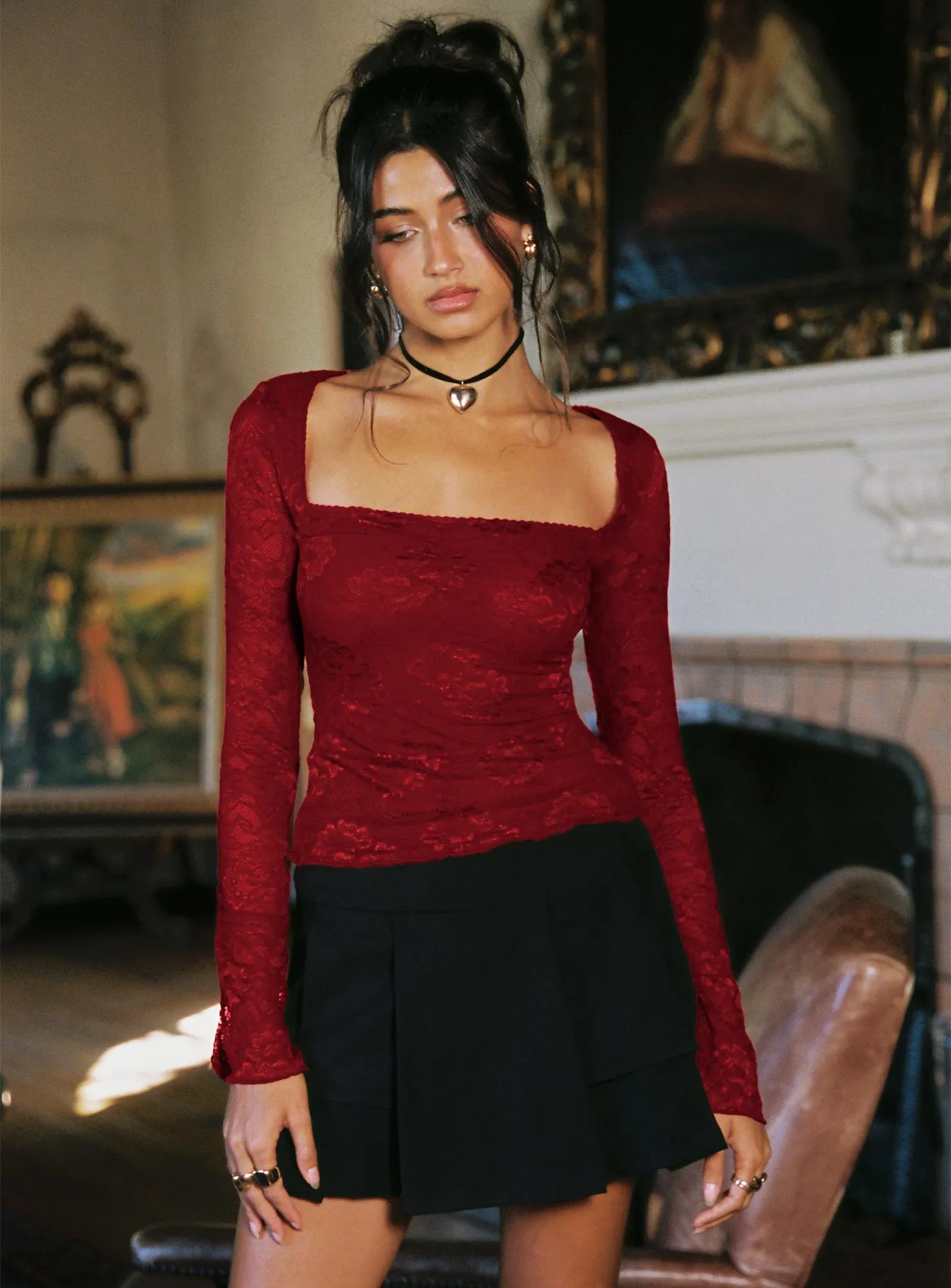 Love Lessons Long Sleeve Top Red sold by Princess Polly product image thumbnail 2