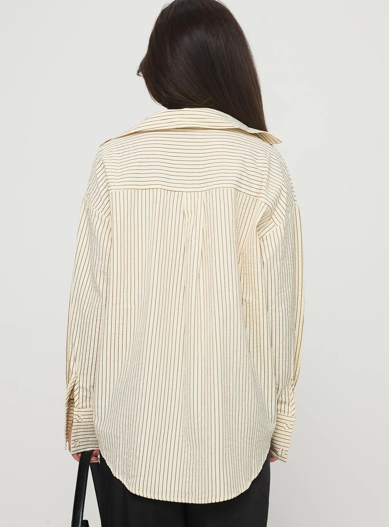 Mallin Shirt Cream/Brown Stripe sold by Princess Polly product image thumbnail 5