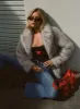 Clova Faux Fur Coat Grey sold by Princess Polly