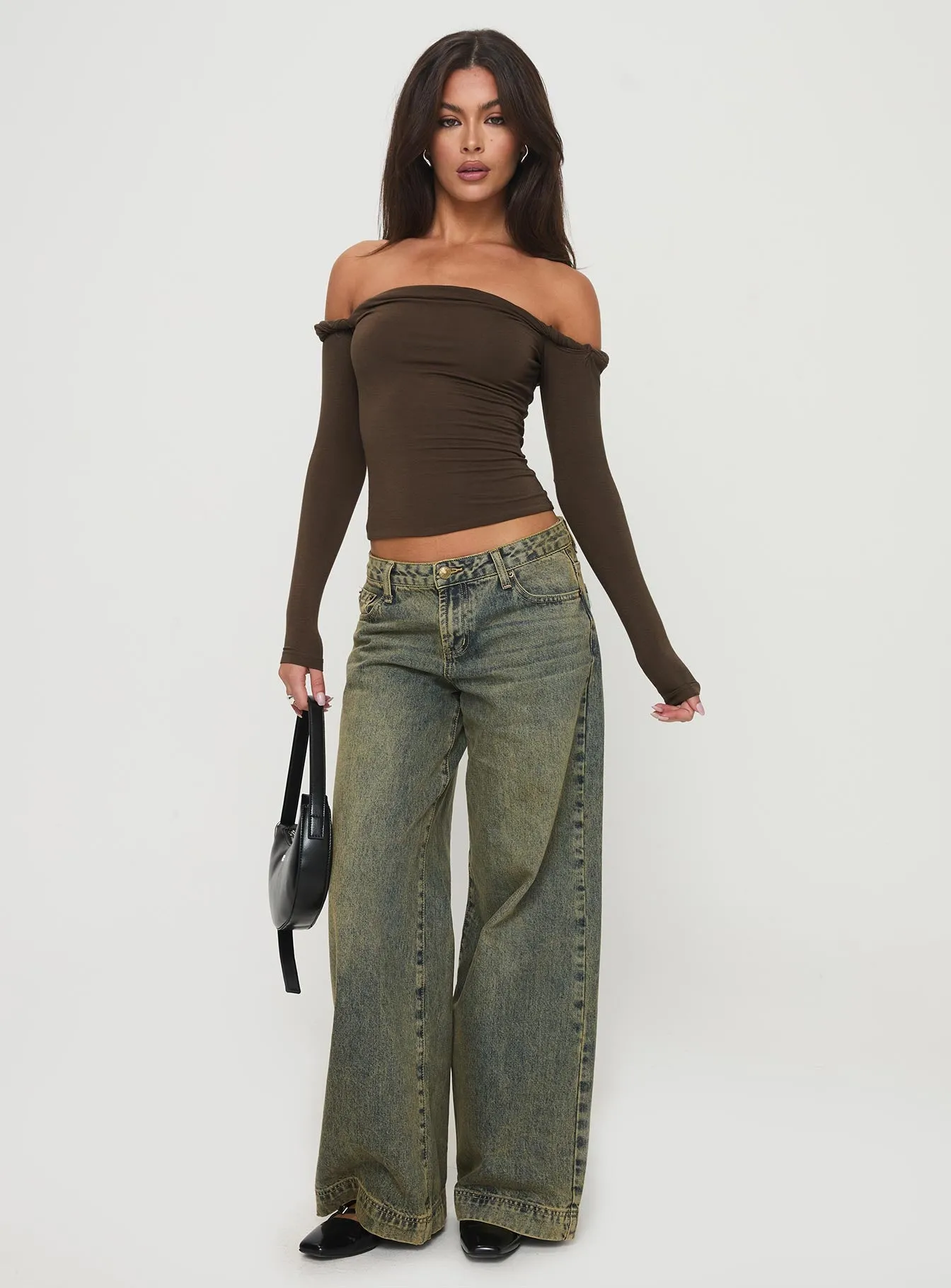 Dusky Long Sleeve Top Khaki sold by Princess Polly product image thumbnail 2