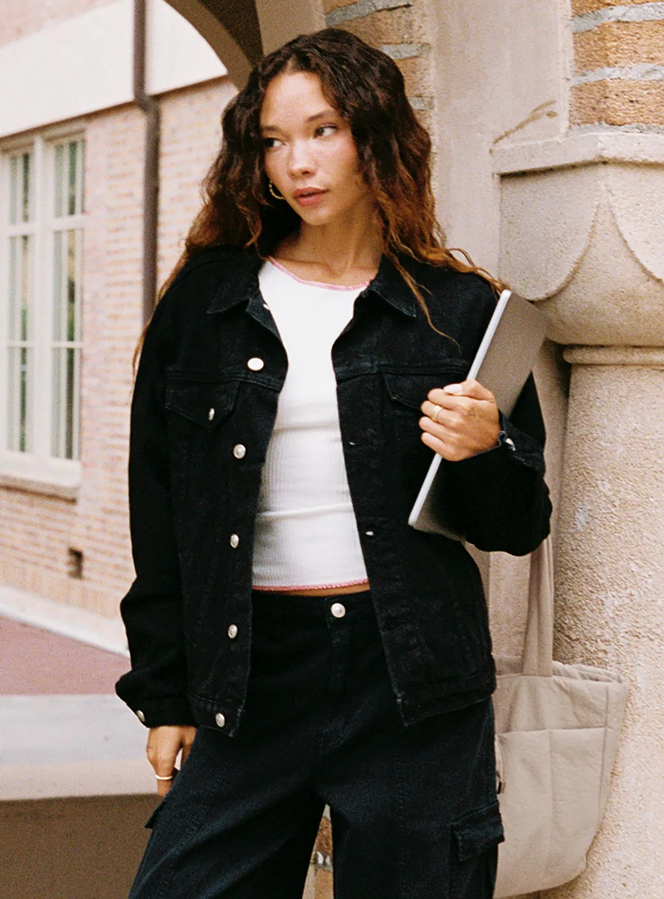 Phoenix Denim Jacket Black sold by Princess Polly