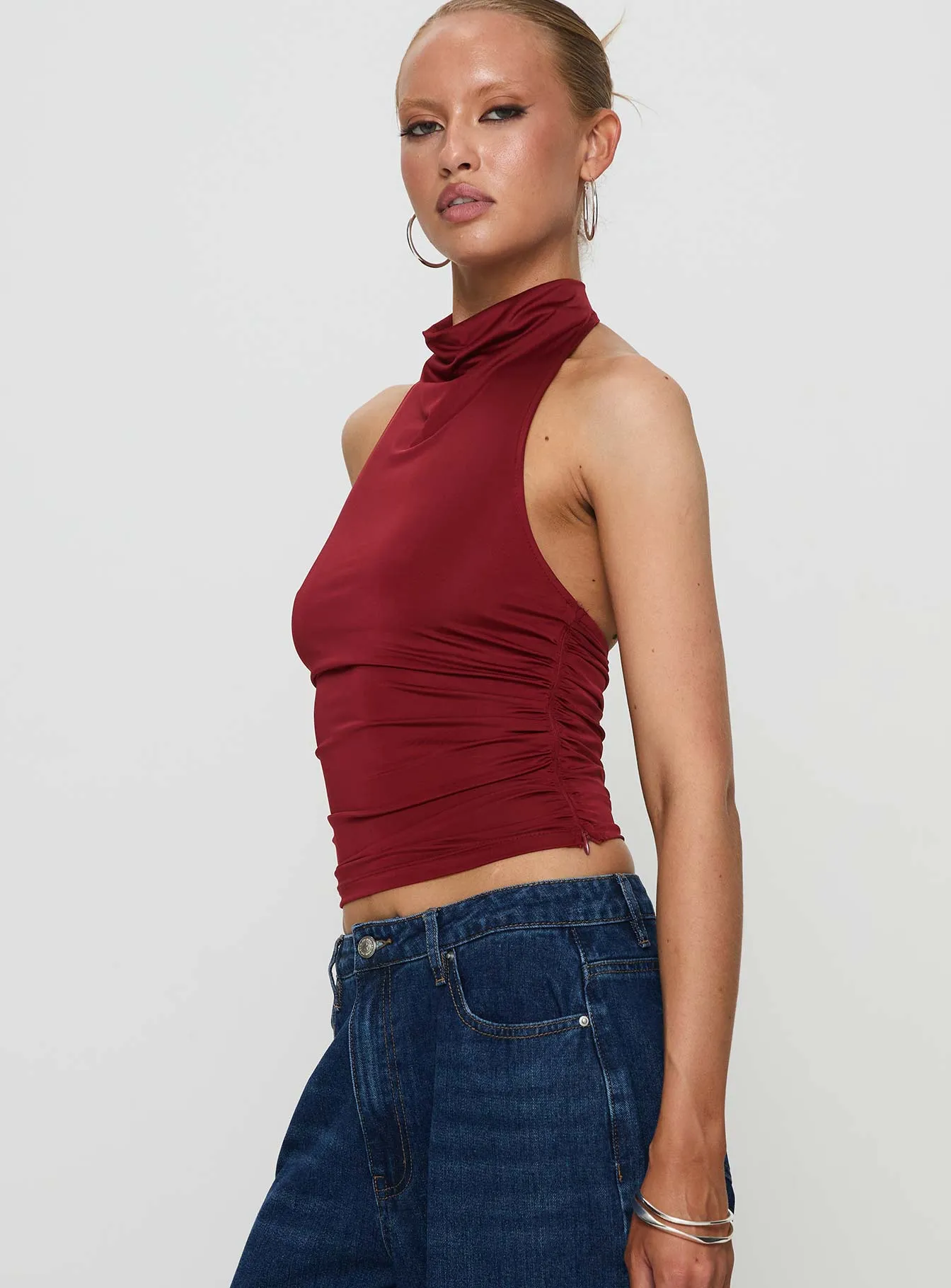 Giggle Top Burgundy sold by Princess Polly product image thumbnail 4