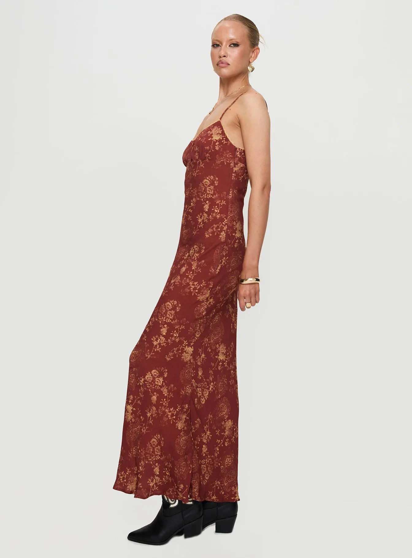 Bombay Bias Maxi Dress Rust sold by Princess Polly product image thumbnail 4