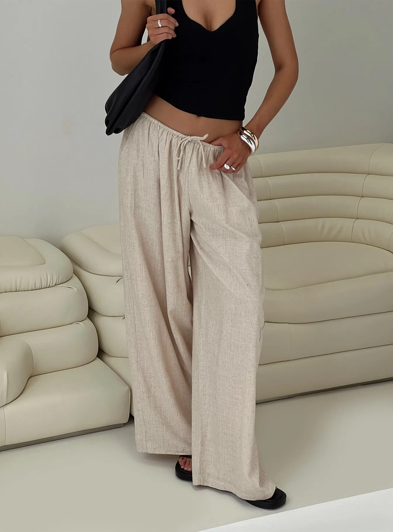 Beach Comber Linen Pant Beige sold by Princess Polly