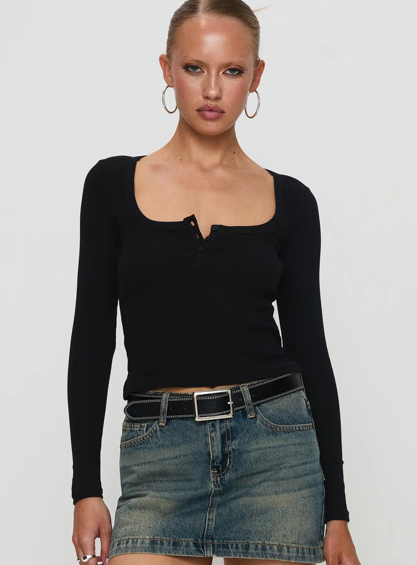 Daphine Long Sleeve Top Black sold by Princess Polly product image thumbnail 2