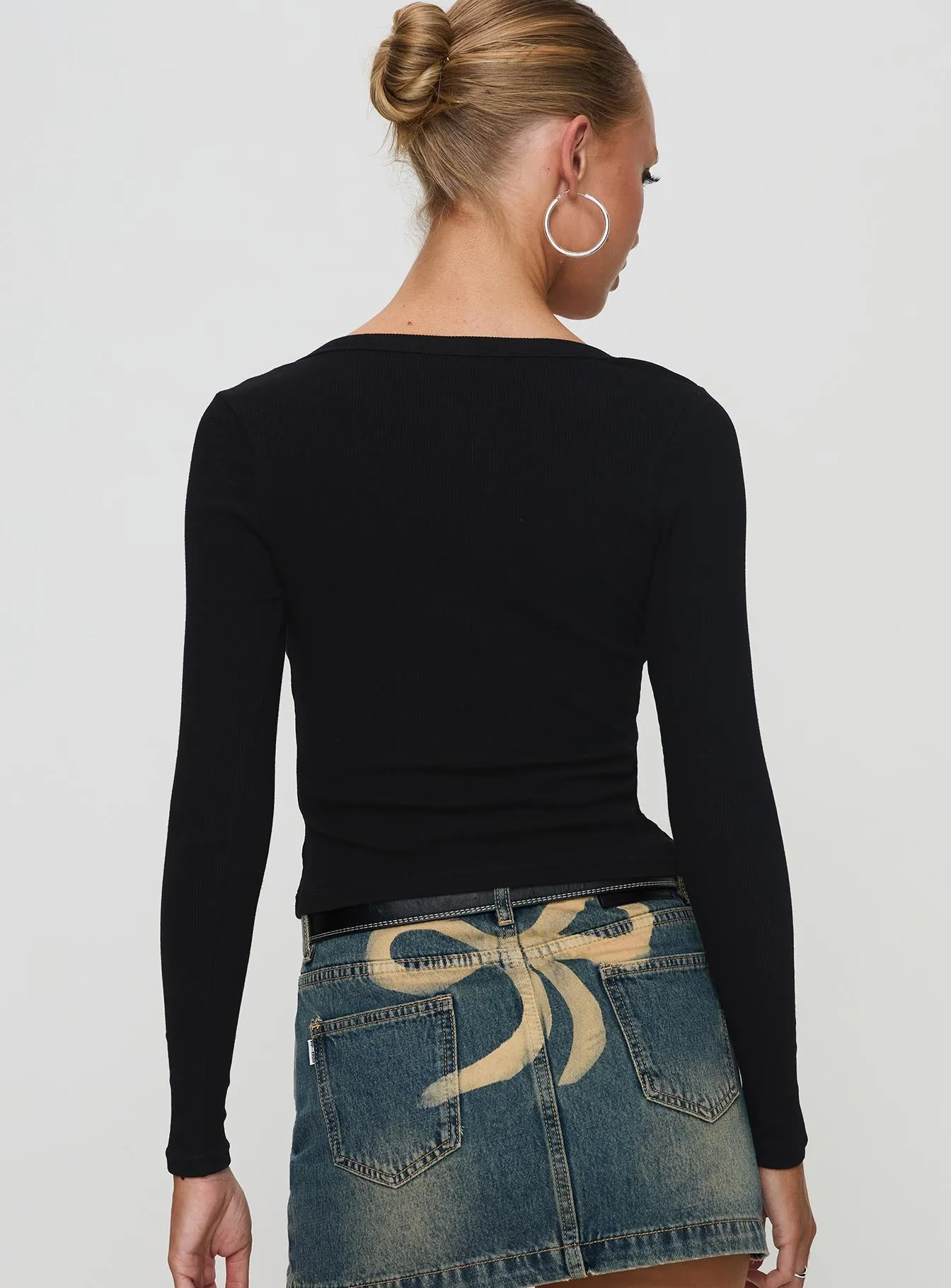 Daphine Long Sleeve Top Black sold by Princess Polly product image thumbnail 5