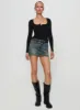 Daphine Long Sleeve Top Black sold by Princess Polly